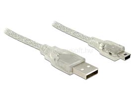 DELOCK USB 2.0-s kábel A-típusú csatlakozódugóval > USB 2.0 Mini-B csatlakozódugóval, 5 m, áttetszo DL83909 small