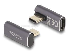 DELOCK USB Adapter 40 Gbps USB Type-C PD 3.0 100 W csatlakozódugóval - csatlakozóhüvellyel, elforgatott ívelt bal / jobb 8K 60 Hz fém DL60048 small