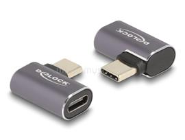 DELOCK USB Adapter 40 Gbps USB Type-C PD 3.0 100 W csatlakozódugóval - csatlakozóhüvellyel, ívelt bal / jobb 8K 60 Hz fém DL60047 small