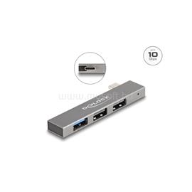 DELOCK USB Slim Hub 3 port Type-C > 1x USB 10 Gbps Type-A + 2x USB 2.0 Type-A DL64274 small