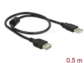 DELOCK USB2.0 hosszabító kábel A-tip. dugó > A-tip aljzat csatlakozókkal, 0.5m DL83401 small