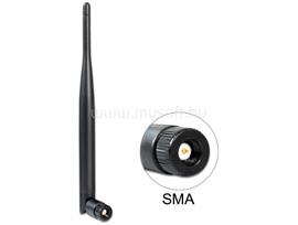 DELOCK WLAN antenna 802.11 ac/a/b/g/n SMA 4 - 5 dBi minden irányú csatlakozás (fekete) DL89438 small