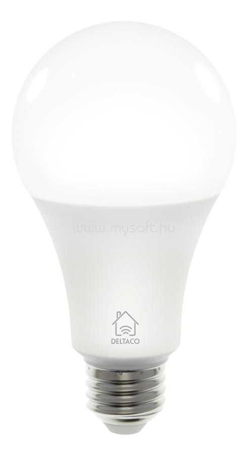 DELTACO SMART HOME SH-LE27CCTC LED izzó, E27, 9W, WIFI, TUYA, szabályozható, 2700K-6500K