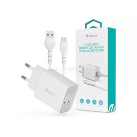 DEVIA ST364020 5V/2.4A Smart 2xUSB Hálózati töltő adapter + 1 m Micro USB kábel ST364020 small