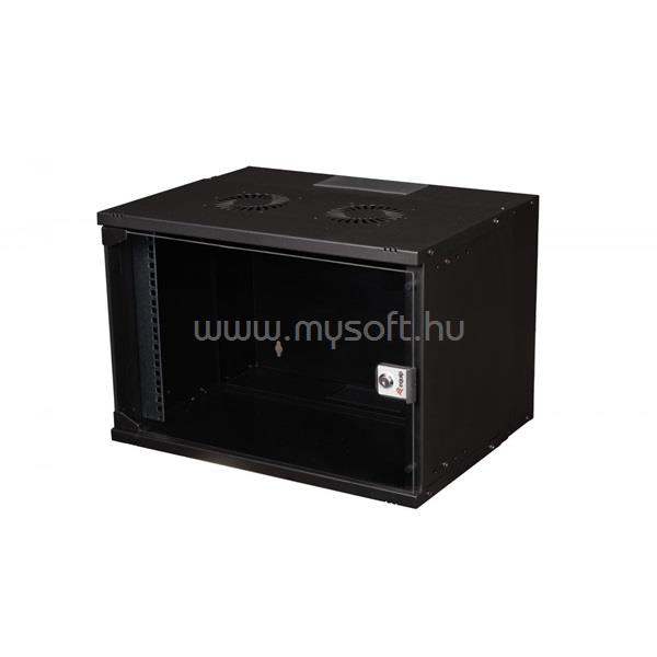 EQUIP Fali Rackszekrény - EWM-07-5440-B (19", 7U, 540x400mm, lapra szerelt, fekete)