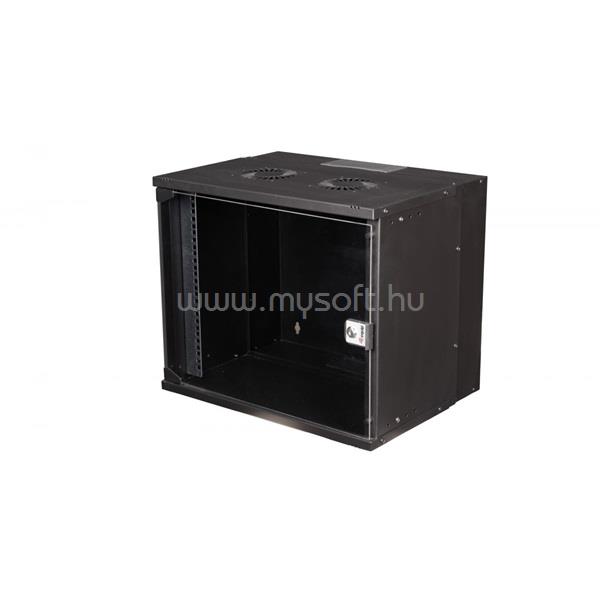 EQUIP Fali Rackszekrény - EWM-09-5440-B (19", 9U, 540x400mm, lapra szerelt, fekete)