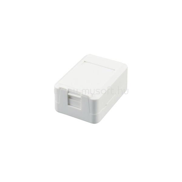 EQUIP Keystone Fali doboz - 125121 (1 port, Cat5e/Cat6/Cat6A, árnyékolatlan, porvédő, fehér)