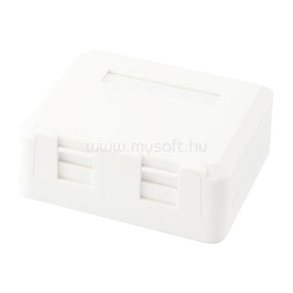 EQUIP Keystone Fali doboz - 125124 (2 port, Cat5e/Cat6/Cat6A, árnyékolatlan, porvédő, fehér)