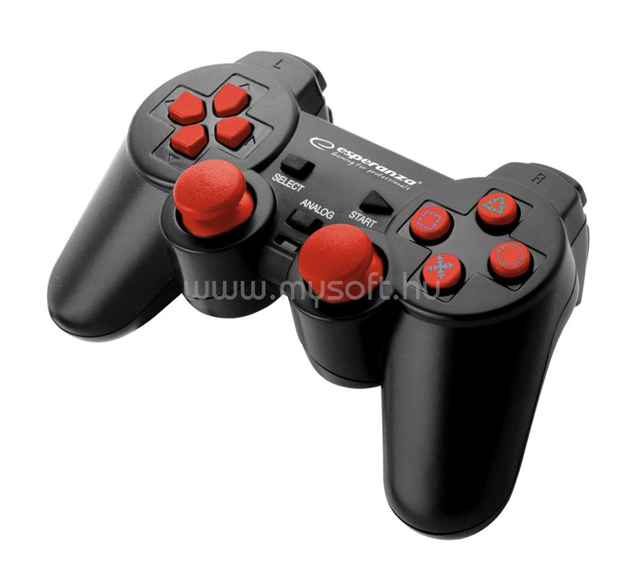 ESPERANZA Corsair Gamepad PS2/PS3/PC (fekete-piros)