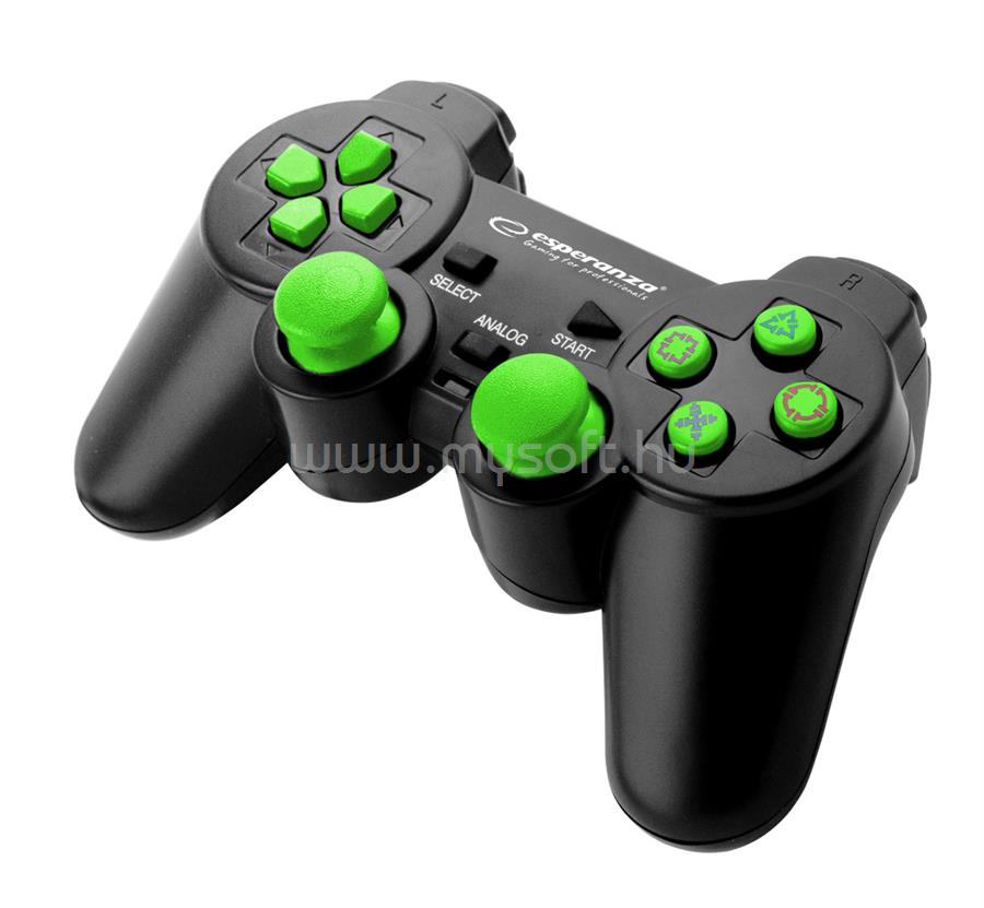 ESPERANZA Corsair Gamepad PS2/PS3/PC (fekete-zöld)