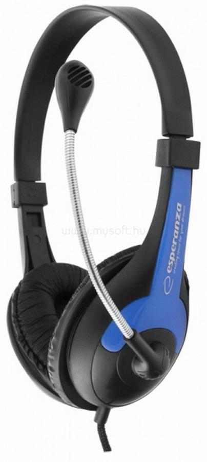 ESPERANZA Rooster vezetékes headset (fekete-kék)