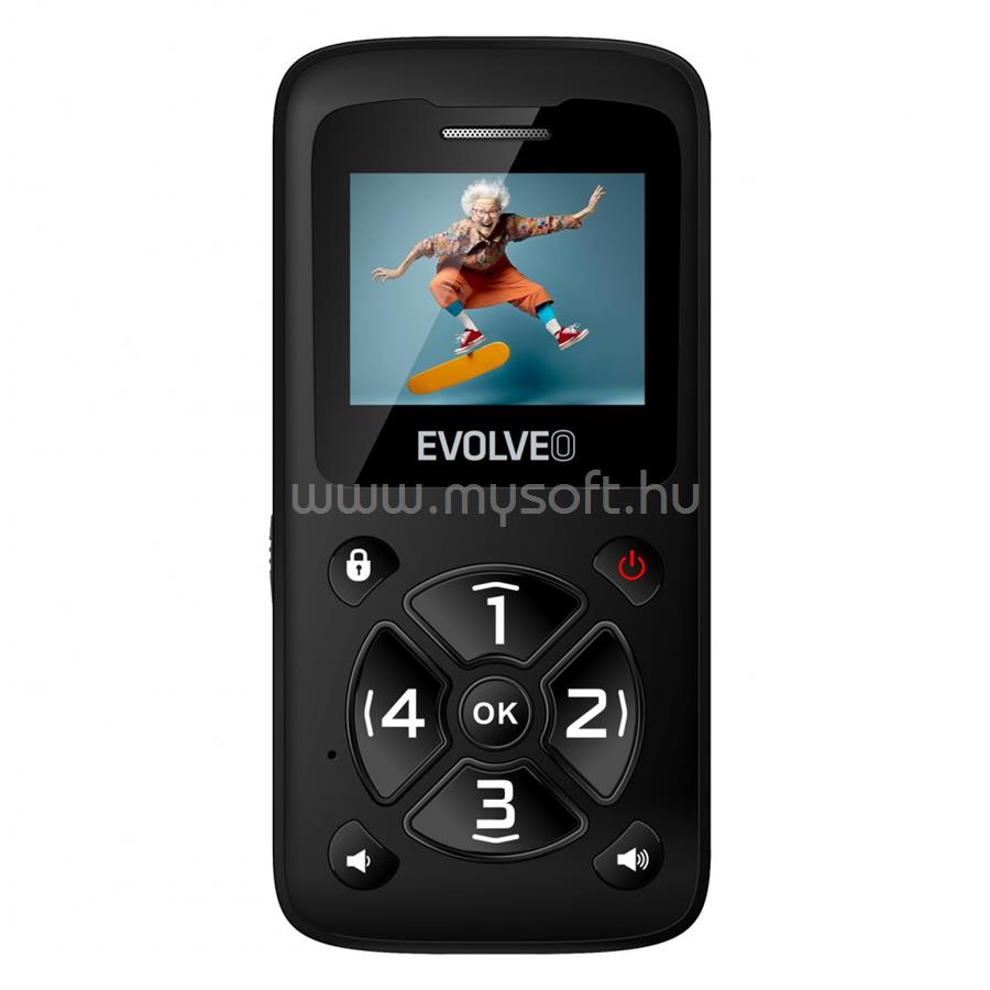EVOLVEO EasyPhone ID mobiltelefon (fekete)