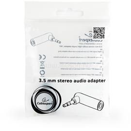 GEMBIRD Jack stereo 3,5mm M/F adapter fekete 90° A-3.5M-3.5FL small