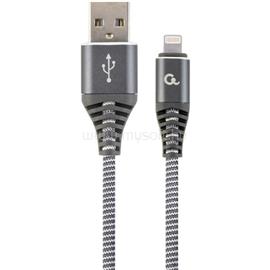 GEMBIRD USB-A 2.0 -> Lightning M/M adatkábel 1m szürke-fehér Premium CC-USB2B-AMLM-1M-WB2 small