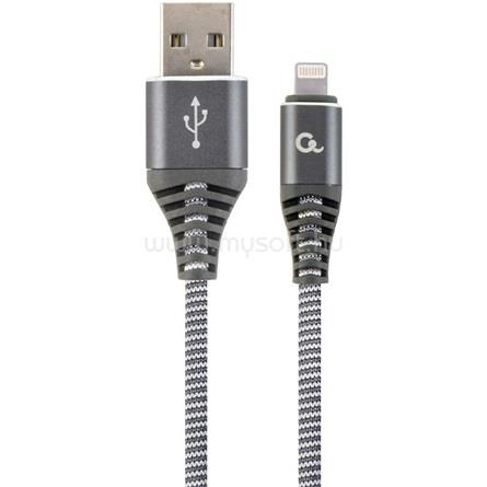 GEMBIRD USB-A 2.0 -> Lightning M/M adatkábel 1m szürke-fehér Premium