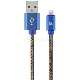 GEMBIRD USB-A 2.0 -> Lightning M/M adatkábel 2m kék farmer Premium CC-USB2J-AMLM-2M-BL small