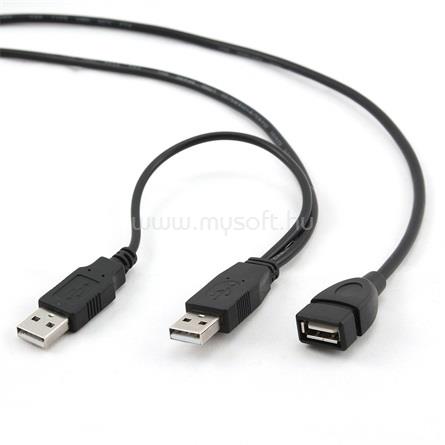 GEMBIRD USB-A 2.0 -> USB-A 2.0 M/F adatkábel hosszabbító 0.9m fekete