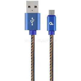 GEMBIRD USB-A 2.0 -> USB-B 2.0 micro M/M adatkábel 2m kék Premium jeans CC-USB2J-AMmBM-2M-BL small