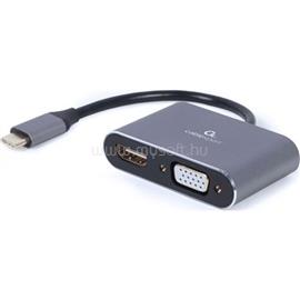 GEMBIRD USB-C -> 1db HDMI 1.4 1db VGA M/F adapter 0.15m szürke A-USB3C-HDMIVGA-01 small