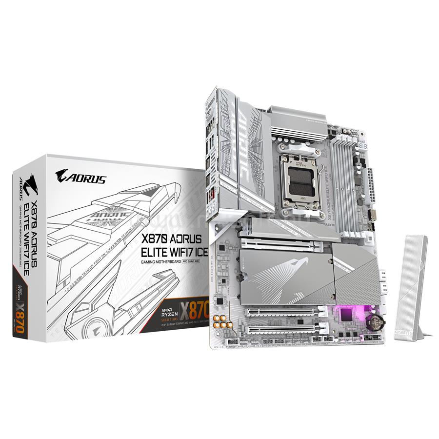 GIGABYTE alaplap X870 AORUS ELITE WIFI7 ICE (AM5, ATX)