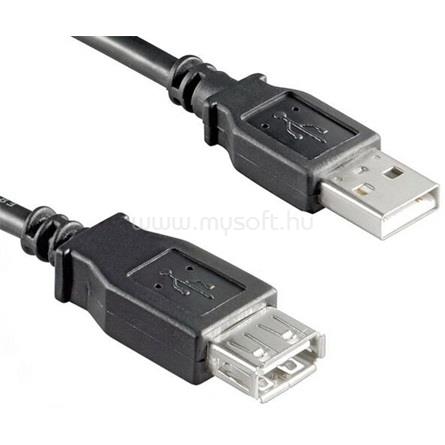 GOOBAY USB-A 2.0 -> USB-A 2.0 M/F adatkábel hosszabbító 0.3m fekete