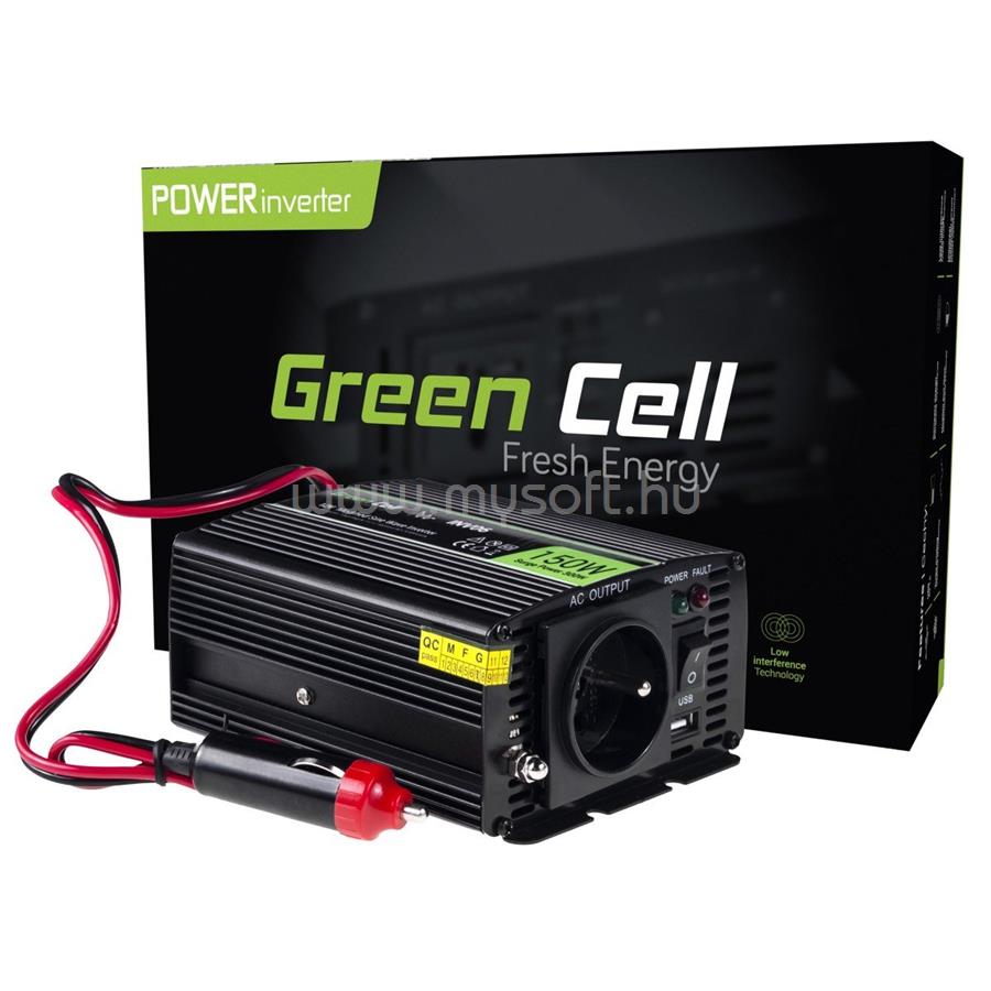 GREEN CELL Car Power Inverter Converter 12V to 230V 150W/300W