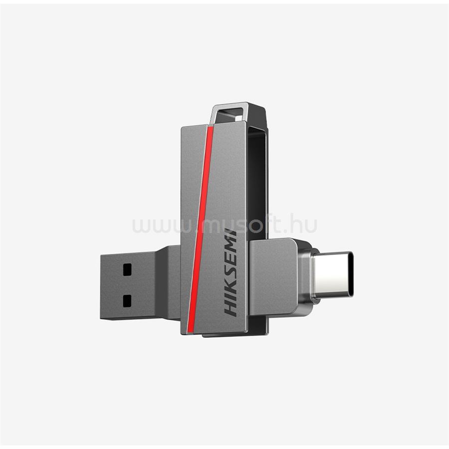 HIKSEMI E307C U3 Dual Slim USB 3.2/Type-C 128GB pendrive (szürke)