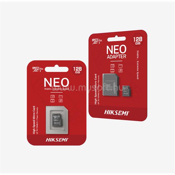 HIKSEMI NEO MicroSDHC memóriakártya 8GB, Class10, UHS-I +  SD adapter