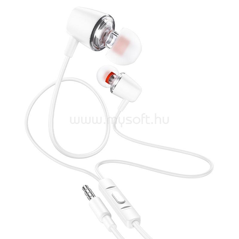 HOCO M107 Discoverer mikrofonos fülhalhallgató (fehér)