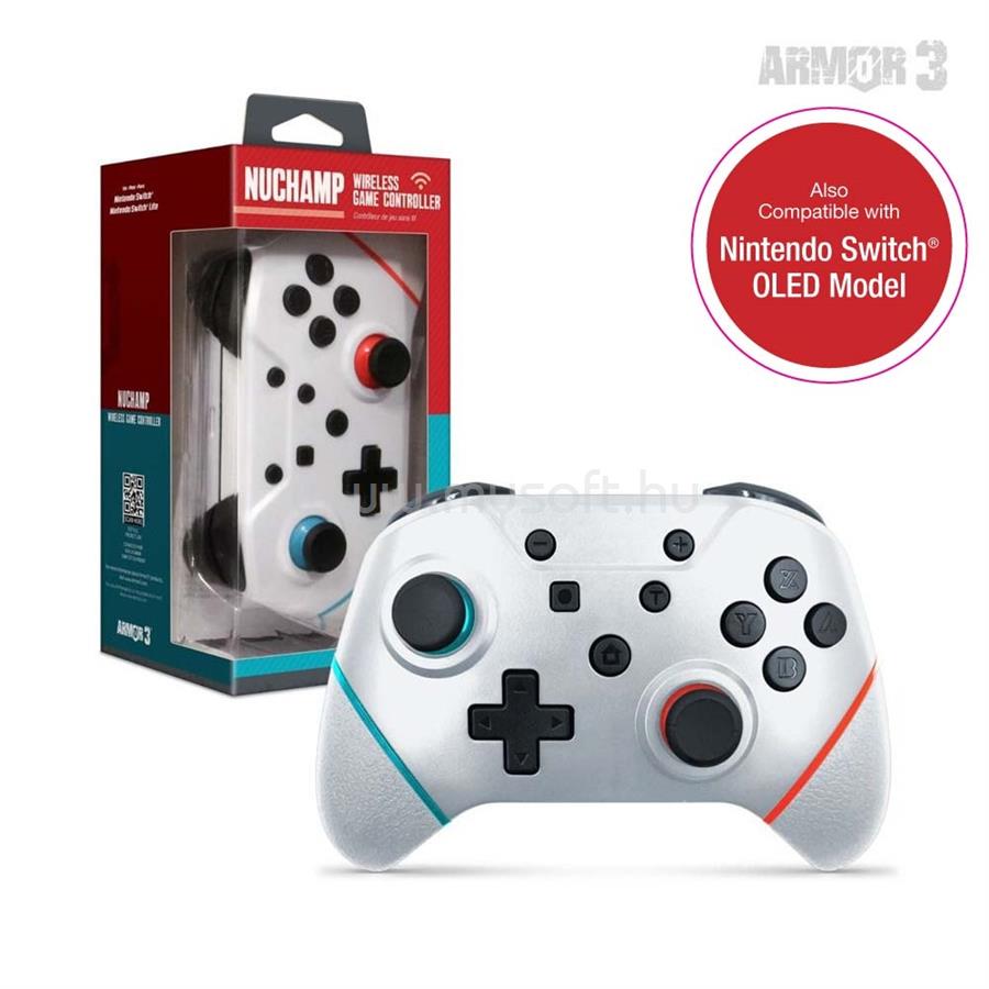 HYPERKIN ARMOR3 NUCHAMP Nintendo Switch Kiegészítő Vezeték nélküli kontroller (fehér)