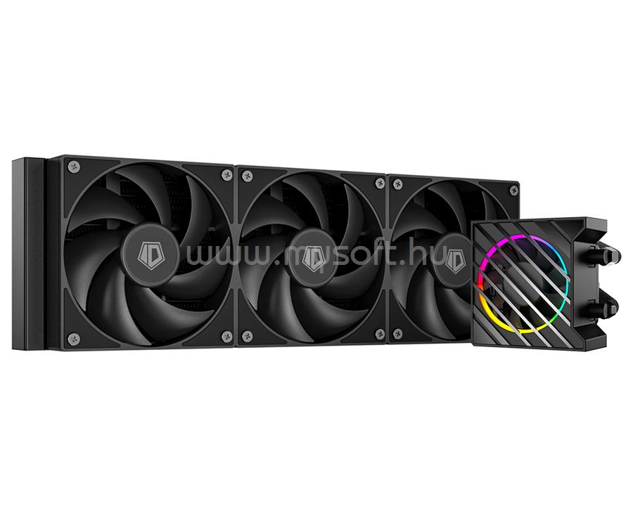 ID-COOLING DASHFLOW 360 XT LITE CPU vízhűtés (25dB; max. 132,94 m3/h; 3x12cm, fekete)