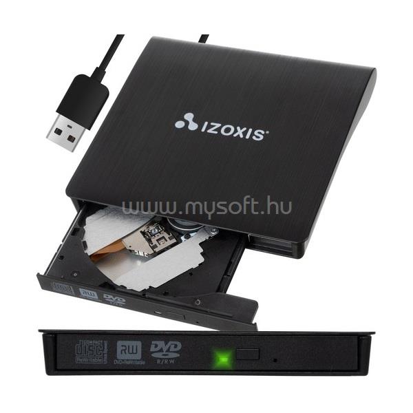 IZOXIS külső CD/DVD író beépített USB 3.0 kábellel