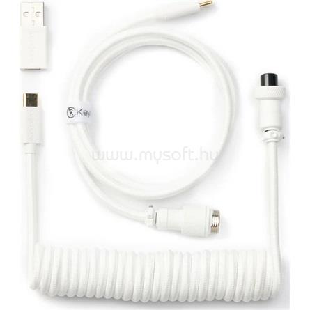 KEYCHRON Coiled Aviator USB-C -> USB-C M/M adatkábel 1.36m fehér