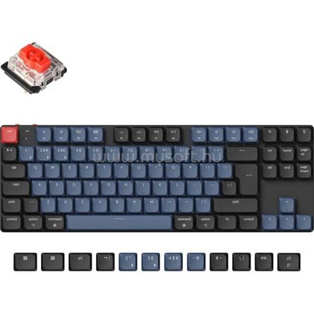 KEYCHRON K1 Pro Gateron low-profile MX 2.0 Mechanical Red mechanikus Bluetooth / USB-C billentyűzet angol lokalizáció (fekete-kék)