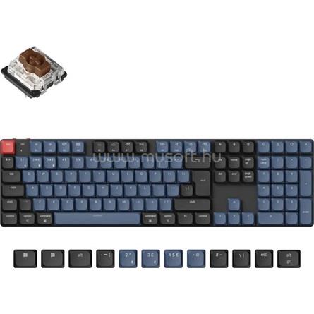 KEYCHRON K5 Pro Gateron low-profile MX 2.0 Mechanical Brown mechanikus Bluetooth / USB-C  billentyűzet angol lokalizáció (fekete-kék)