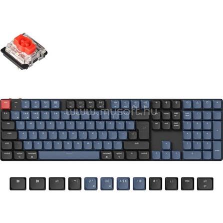 KEYCHRON K5 Pro Gateron low-profile MX 2.0 Mechanical Red mechanikus Bluetooth / USB-C billentyűzet angol lokalizáció (fekete-kék)