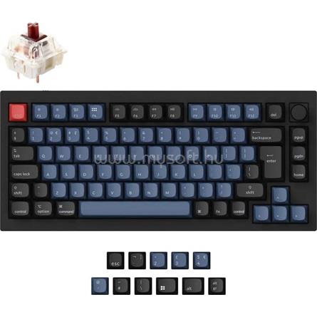 KEYCHRON Q1 V2 Gateron G Pro Brown mechanikus vezetékes billentyűzet angol lokalizáció (fekete)