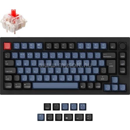 KEYCHRON Q1 V2 Gateron G Pro Red mechanikus vezetékes billentyűzet angol lokalizáció (fekete)