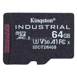 KINGSTON Industrial MicroSDHC 64GB Class 10, UHS-I, U3, V30, A1 memóriakártya SDCIT2/64GBSP small