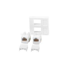 LANBERG 45x45mm beépítőkeret 2xRJ45 CAT.6 UTP keystone modullal, fehér WS-4545-2XRJ45K-W small