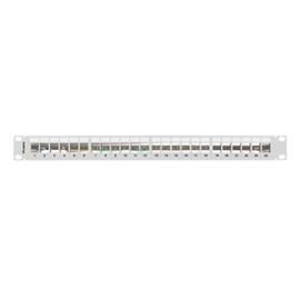 LANBERG Üres patch panel 24 port 1U 19" FTP, árnyékolt, tehermentesítővel, szürke PPKS-0924-S small