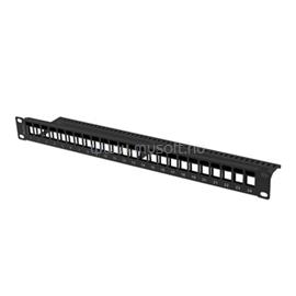 LANBERG Üres patch panel 24 port 1U 19" tehermentesítővel, fekete PPKS-1024-B small