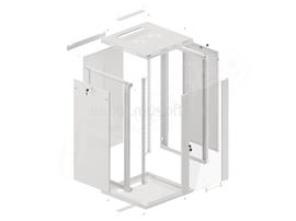 LANBERG WF01-6622-10S lapra szerelt szürke fali rack szekrény 19inch 22U/600x600mm WF01-6622-10S small