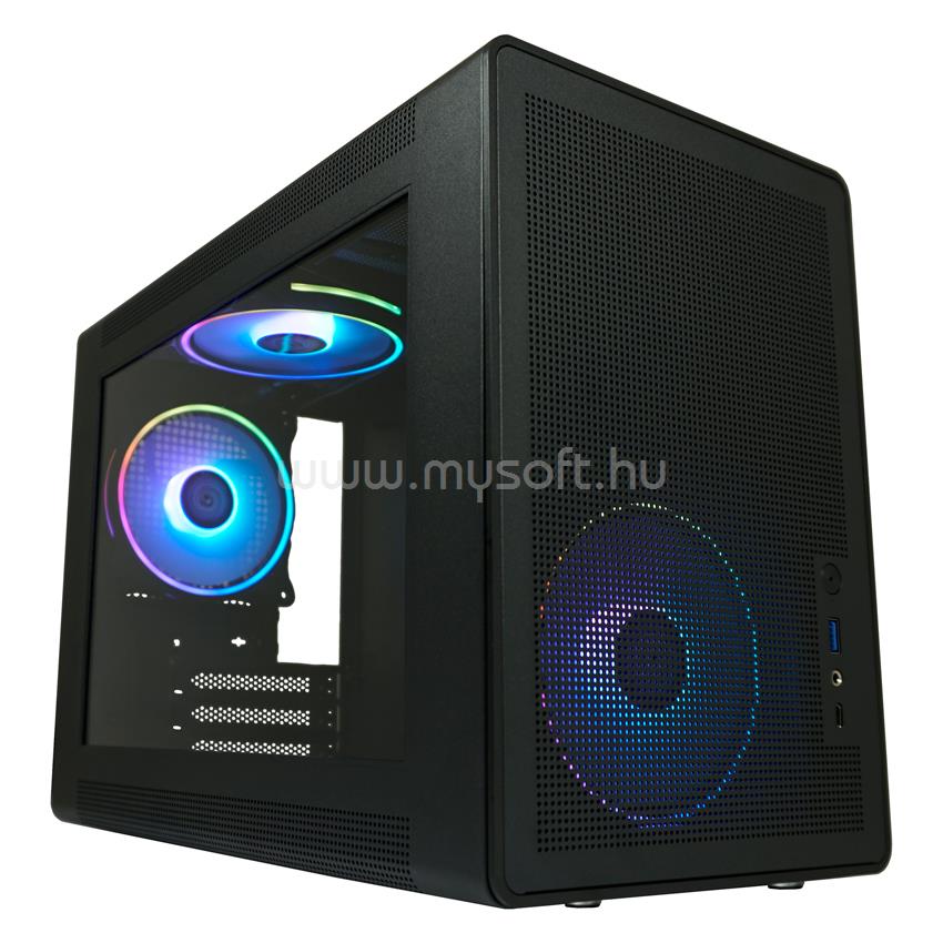 LC POWER LC-716MB-ON AMPLIFIED X fekete (táp nélküli) ablakos mATX ház