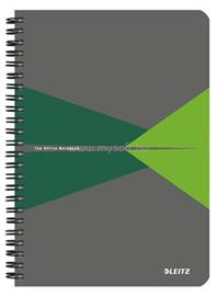 LEITZ Office spirálfüzet, A5, kockás, 90 lap, PP borító (szürke-zöld) LEITZ_44980055 small