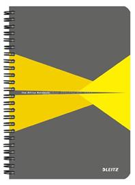 LEITZ Office spirálfüzet, A5, vonalas, 90 lap, laminált karton borító (szürke-sárga) LEITZ_44590015 small