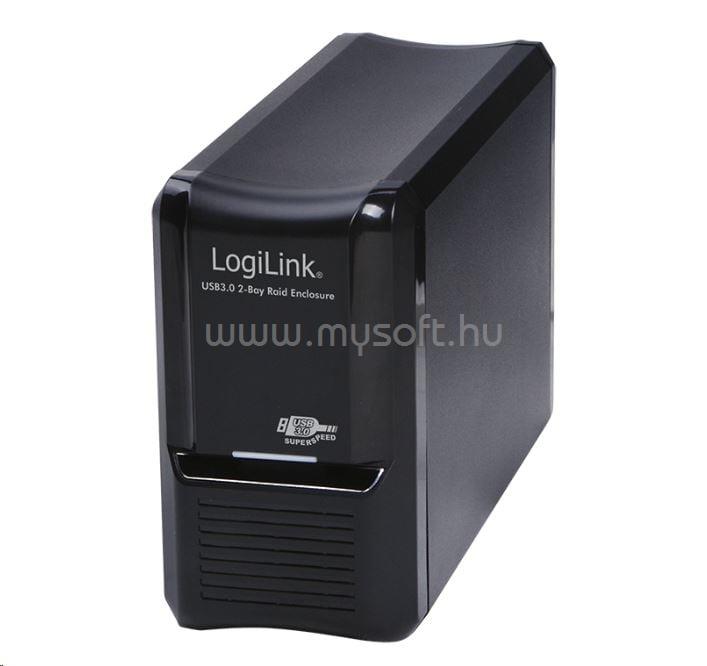 LOGILINK 2x3.5" külső raid ház USB SATA  (fekete)