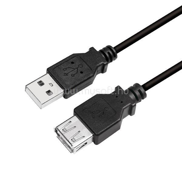 LOGILINK CU0010B USB-A apa - USB-A anya hosszabbító kábel fekete 2m