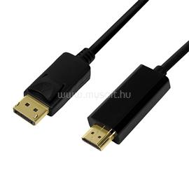 LOGILINK DisplayPort kábel, DP/M-HDMI-A/M, 4K/30 Hz, fekete, 1 m LOGILINK_CV0126 small