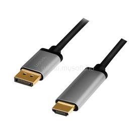 LOGILINK DisplayPort kábel, DP/M-HDMI A/M, 4K/60 Hz, alu, 2 m LOGILINK_CDA0107 small